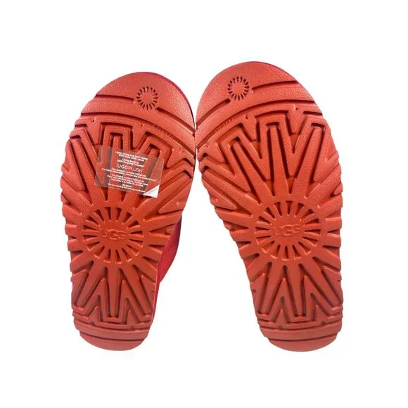 New UGG NEUMEL Mid Top Casual Snow Boots Suede Red Fur Women's 8 EU39 - Picture 7 of 12